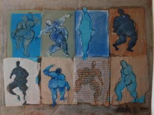 8 dancing figures, 40x50cm, 1997