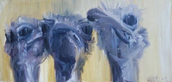 Arrogant ostriches, 30x50cm, 2002