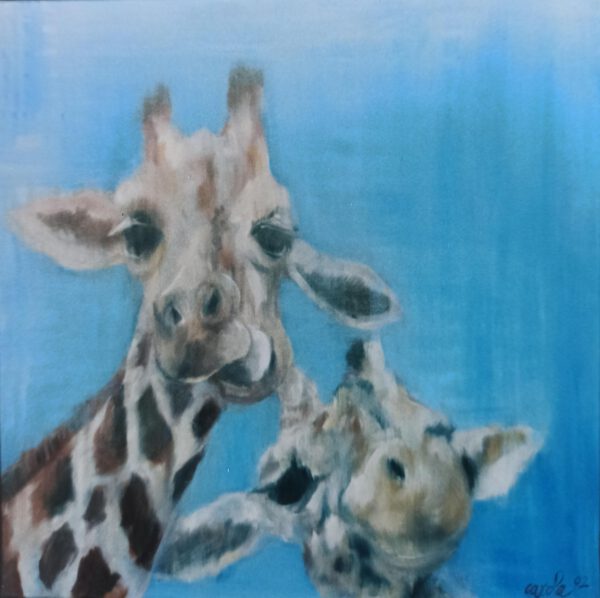 Corious giraffes, 100x115cm, 2002