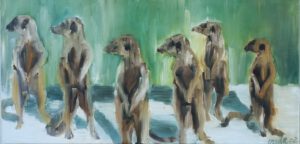 Curious meerkats, 30x50cm, 2002