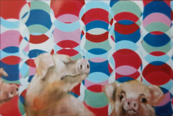 Psychedelic pigs, 80x120cm, 2002