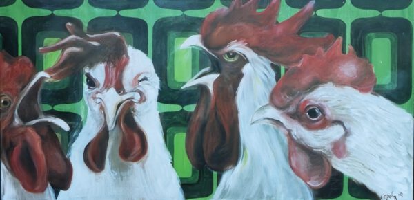 Who is the rooster here, 30x70cm, 2004